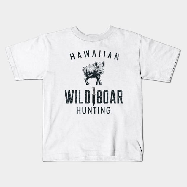 HAWAIIAN WILD BOAR HUNTING Kids T-Shirt by Cult Classics